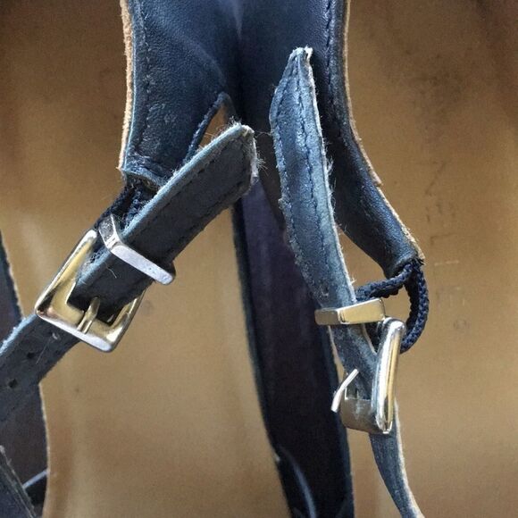 Vintage DANELLE leather heels navy size 6 1/2 M - Picture 4 of 6